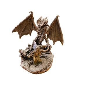 Vintage 2001 Radcliffe Pewter Dragon The Luring Melody 3.5"x4.5" Missy Leigh USA